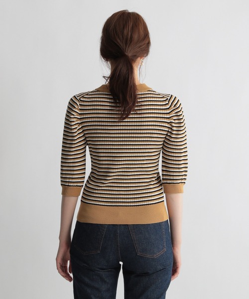 Andemiu（アンデミュウ）の「マルチボーダーニット228378（ニット/セーター・レディース・ベージュ/ネイビー/ボルドー・FREE）」の14枚目の写真