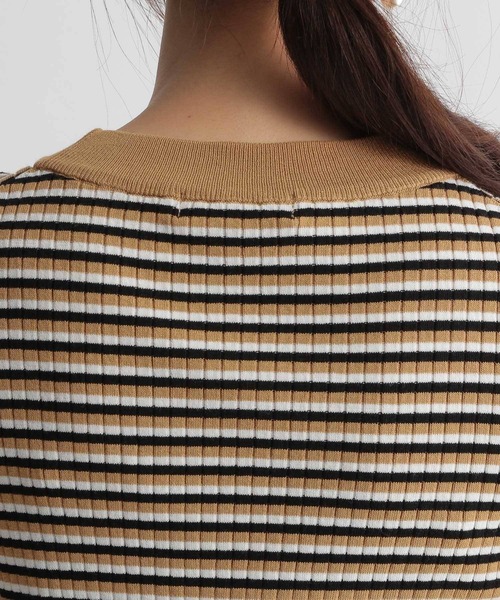 Andemiu（アンデミュウ）の「マルチボーダーニット228378（ニット/セーター・レディース・ベージュ/ネイビー/ボルドー・FREE）」の21枚目の写真