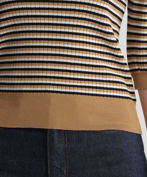 Andemiu（アンデミュウ）の「マルチボーダーニット228378（ニット/セーター・レディース・ベージュ/ネイビー/ボルドー・FREE）」の19枚目の写真