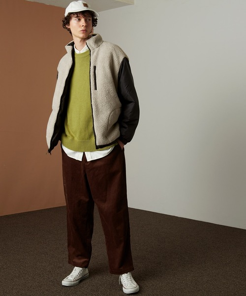 EMMA CLOTHES（エマクローズ）の「リバーシブル オーバーサイズ スタンドカラー ボア切替 エコダウンジャケット EMMA CLOTHES（ダウンジャケット/コート・メンズ・ブラック系その他/ブラウン系その他/ベージュ系その他・M/L）」の14枚目の写真