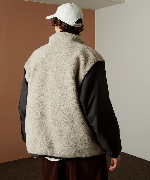 EMMA CLOTHES（エマクローズ）の「リバーシブル オーバーサイズ スタンドカラー ボア切替 エコダウンジャケット EMMA CLOTHES（ダウンジャケット/コート・メンズ・ブラック系その他/ブラウン系その他/ベージュ系その他・M/L）」の17枚目の写真