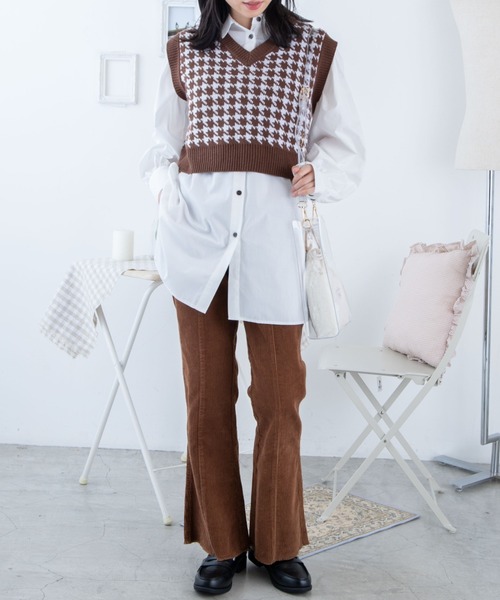 WEGO（ウィゴー）の「WEGO/コーデュロイフリンジフレアパンツ（その他パンツ・レディース・ベージュ/ブラック/ブラウン・SMALL/MEDIUM）」の8枚目の写真