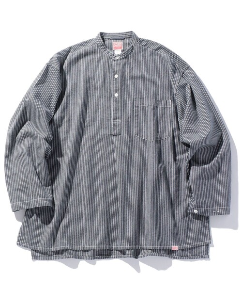 HINSON(ヒンソン)の「HINSON/ヒンソン バンドカラー プルオーバーシャツ(シャツ/ブラウス・メンズ・その他13/ブラック/ナチュラル/ホワイト・MEDIUM/LARGE)」の4枚目の写真