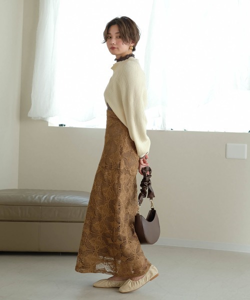 Bab（バブ）の「【WEB限定】ハイネックボレロ（ニット/セーター・レディース・ブラウン/アイボリー・FREE）」の15枚目の写真