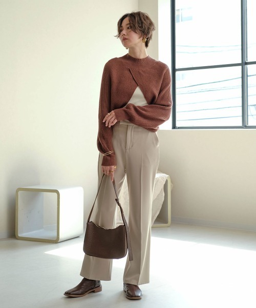 Bab（バブ）の「【WEB限定】ハイネックボレロ（ニット/セーター・レディース・ブラウン/アイボリー・FREE）」の13枚目の写真