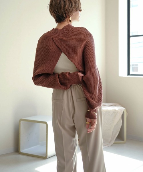 Bab（バブ）の「【WEB限定】ハイネックボレロ（ニット/セーター・レディース・ブラウン/アイボリー・FREE）」の11枚目の写真