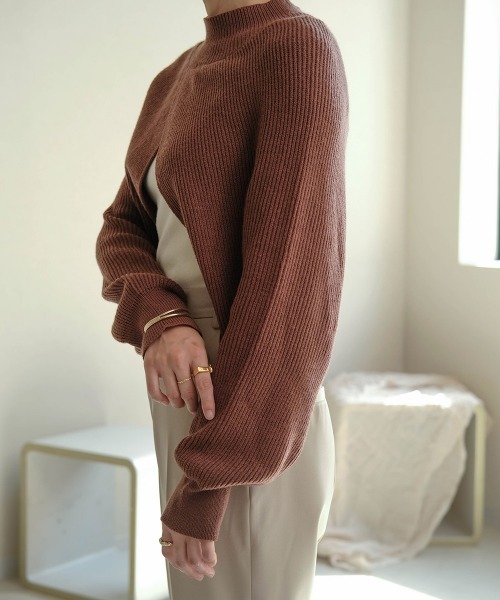 Bab（バブ）の「【WEB限定】ハイネックボレロ（ニット/セーター・レディース・ブラウン/アイボリー・FREE）」の18枚目の写真