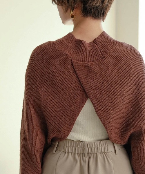 Bab（バブ）の「【WEB限定】ハイネックボレロ（ニット/セーター・レディース・ブラウン/アイボリー・FREE）」の14枚目の写真