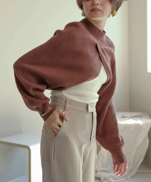 Bab（バブ）の「【WEB限定】ハイネックボレロ（ニット/セーター・レディース・ブラウン/アイボリー・FREE）」の21枚目の写真