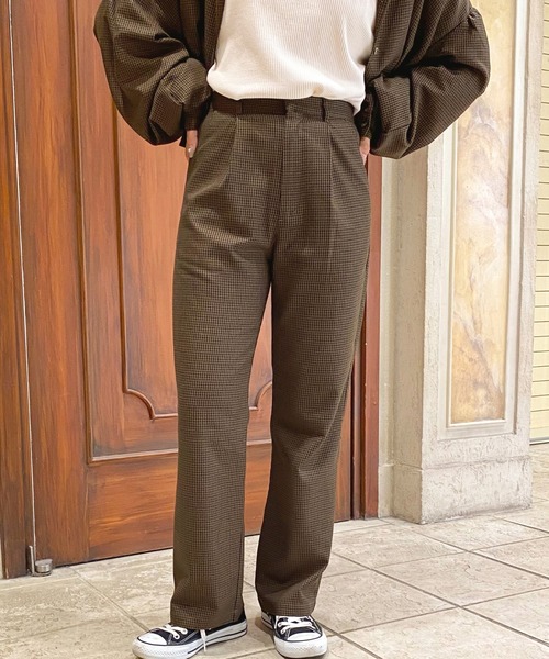 apres jour（アプレジュール）の「チェックストレートパンツ【ZOZOTOWN限定アイテム】（その他パンツ・レディース・ブラウン系その他/ベージュ・MEDIUM/SMALL/X-LARGE）」の8枚目の写真