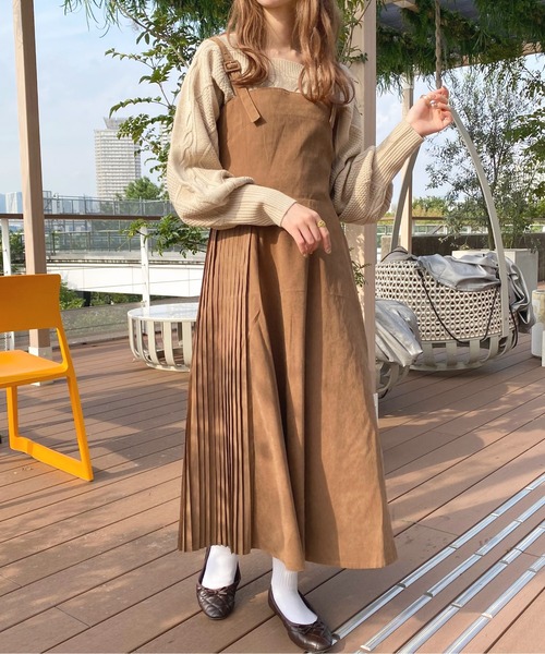 apres jour(アプレジュール)の「サイドプリーツキャミワンピ【ZOZOTOWN限定アイテム】【9PO】(ワンピース・レディース・ベージュ/カーキ/ブラウン系その他・X-LARGE/MEDIUM/SMALL)」の11枚目の写真