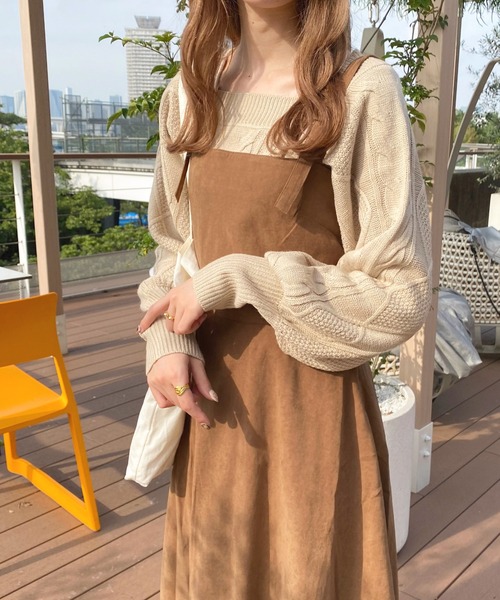 apres jour(アプレジュール)の「サイドプリーツキャミワンピ【ZOZOTOWN限定アイテム】【9PO】(ワンピース・レディース・ベージュ/カーキ/ブラウン系その他・X-LARGE/MEDIUM/SMALL)」の4枚目の写真