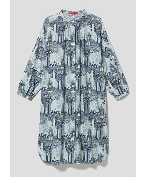 Design Tshirts Store graniph（デザイン　ティーシャツ　ストア　グラニフ）の「劇場 パターン(ムーミン)｜コラボシャツワンピース（シャツワンピース・レディース・ライトブルー・FREE）」の9枚目の写真