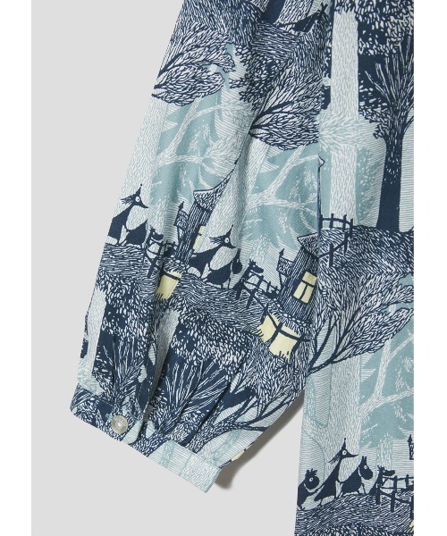 Design Tshirts Store graniph（デザイン　ティーシャツ　ストア　グラニフ）の「劇場 パターン(ムーミン)｜コラボシャツワンピース（シャツワンピース・レディース・ライトブルー・FREE）」の7枚目の写真