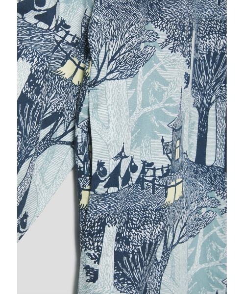 Design Tshirts Store graniph（デザイン　ティーシャツ　ストア　グラニフ）の「劇場 パターン(ムーミン)｜コラボシャツワンピース（シャツワンピース・レディース・ライトブルー・FREE）」の10枚目の写真