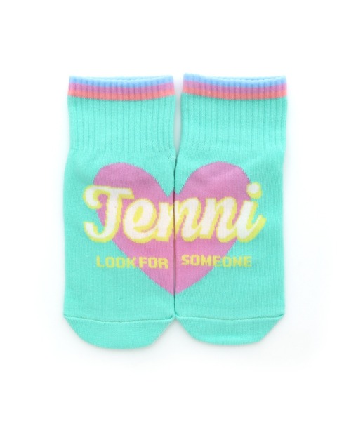 JENNI love(ジェニィラブ)の「ハートロゴリブショートソックス(ソックス/靴下・キッズ・ミント/ブラック/ラベンダー・22-24cm/19-21cm)」の1枚目の写真