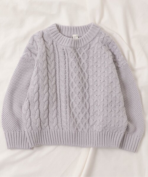 apres les cours（アプレレクール）の「【洗濯機でお洗濯OK】あわいろニット_ウォッシャブル（ニット/セーター・キッズ・ベージュ/ブラウン/ラベンダー/イエロー/ミント・80/130/100/140/120/110/90）」の5枚目の写真