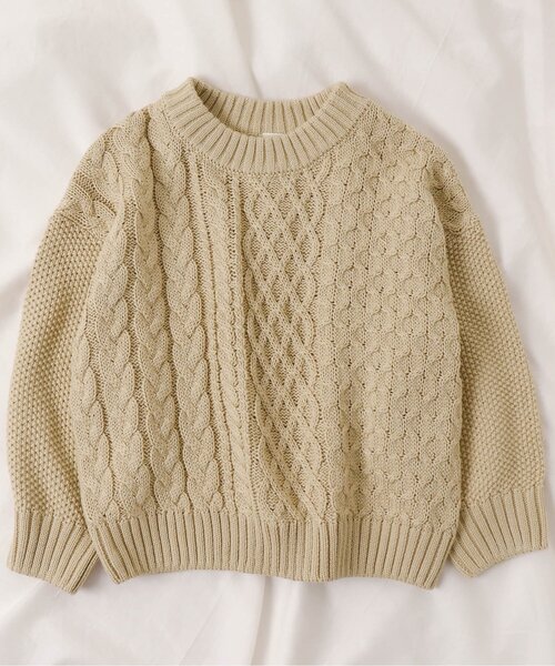 apres les cours（アプレレクール）の「【洗濯機でお洗濯OK】あわいろニット_ウォッシャブル（ニット/セーター・キッズ・ベージュ/ブラウン/ラベンダー/イエロー/ミント・80/130/100/140/120/110/90）」の8枚目の写真