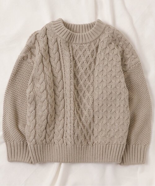 apres les cours（アプレレクール）の「【洗濯機でお洗濯OK】あわいろニット_ウォッシャブル（ニット/セーター・キッズ・ベージュ/ブラウン/ラベンダー/イエロー/ミント・80/130/100/140/120/110/90）」の3枚目の写真