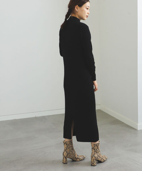 BEAMS HEART（ビームスハート）の「BEAMS HEART / タートル リブワンピース（ワンピース・レディース・ブラック/ベージュ/オリーブ・FREE）」の2枚目の写真