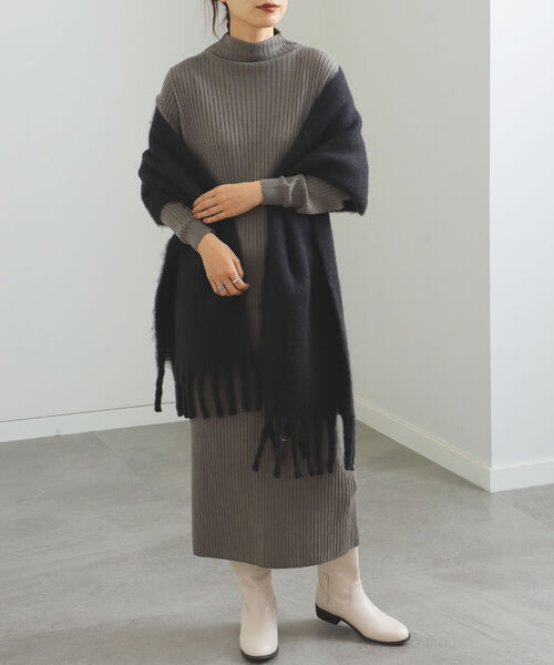 BEAMS HEART（ビームスハート）の「BEAMS HEART / タートル リブワンピース（ワンピース・レディース・ブラック/ベージュ/オリーブ・FREE）」の11枚目の写真