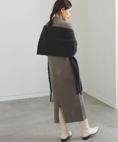 BEAMS HEART（ビームスハート）の「BEAMS HEART / タートル リブワンピース（ワンピース・レディース・ブラック/ベージュ/オリーブ・FREE）」の12枚目の写真