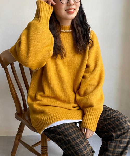 CPCM（シーピーシーエム）の「ハンドステッチニット21AW（ニット/セーター・レディース・アイボリー/ブラック/ブルー/マスタード・FREE）」の4枚目の写真