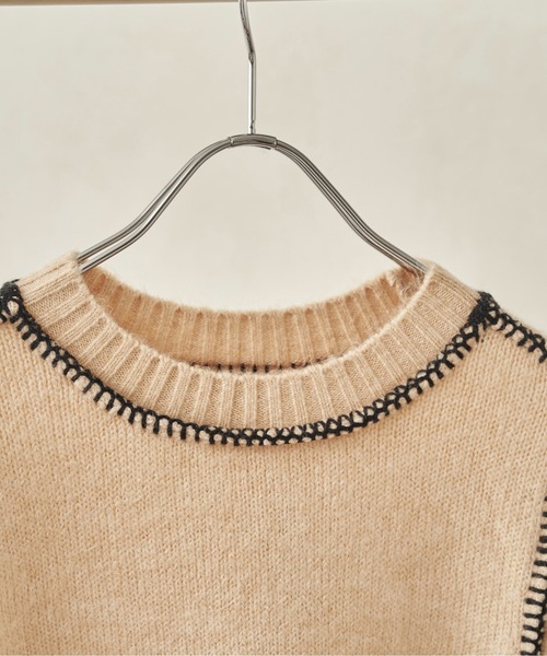 CPCM（シーピーシーエム）の「ハンドステッチニット21AW（ニット/セーター・レディース・アイボリー/ブラック/ブルー/マスタード・FREE）」の13枚目の写真
