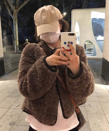 HALEY PESCA | HALEY PESCA/ノーカラー ボアジャケット(ノーカラージャケット)