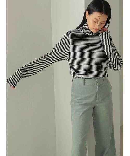 AMERICAN HOLIC（アメリカンホリック）の「テレコタートルネックカットプルオーバー（Tシャツ/カットソー・レディース・ブラック/オフホワイト/ブラック系その他4/ブラウン・L/M）」の17枚目の写真