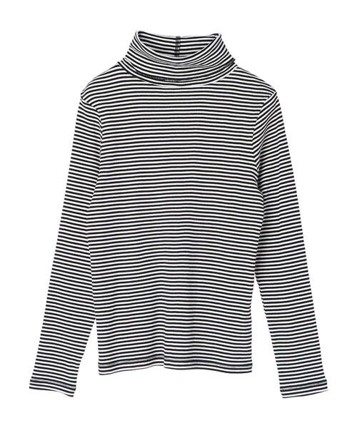 AMERICAN HOLIC（アメリカンホリック）の「テレコタートルネックカットプルオーバー（Tシャツ/カットソー・レディース・ブラック/オフホワイト/ブラック系その他4/ブラウン・L/M）」の18枚目の写真