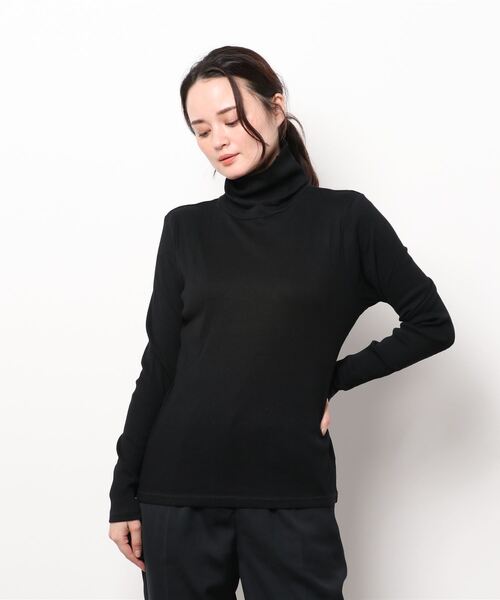 AMERICAN HOLIC（アメリカンホリック）の「テレコタートルネックカットプルオーバー（Tシャツ/カットソー・レディース・ブラック/オフホワイト/ブラック系その他4/ブラウン・L/M）」の9枚目の写真