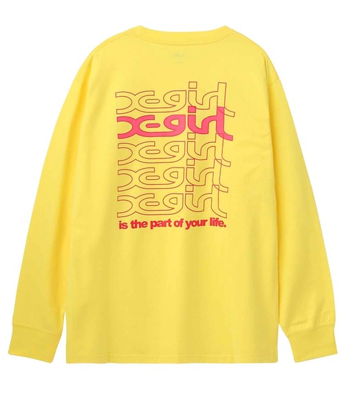 X-girl（エックスガール）の「JELLY LOGO L/S TEE/ミルズロゴ　ロンT/ロングティーシャツ（Tシャツ/カットソー・レディース・ホワイト/ブラック/イエロー・S/M/L/XL）」の10枚目の写真