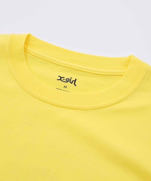 X-girl（エックスガール）の「JELLY LOGO L/S TEE/ミルズロゴ　ロンT/ロングティーシャツ（Tシャツ/カットソー・レディース・ホワイト/ブラック/イエロー・S/M/L/XL）」の11枚目の写真