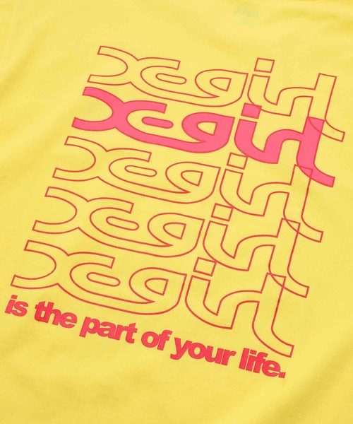X-girl（エックスガール）の「JELLY LOGO L/S TEE/ミルズロゴ　ロンT/ロングティーシャツ（Tシャツ/カットソー・レディース・ホワイト/ブラック/イエロー・S/M/L/XL）」の5枚目の写真