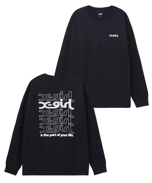 X-girl（エックスガール）の「JELLY LOGO L/S TEE/ミルズロゴ　ロンT/ロングティーシャツ（Tシャツ/カットソー・レディース・ホワイト/ブラック/イエロー・S/M/L/XL）」の13枚目の写真