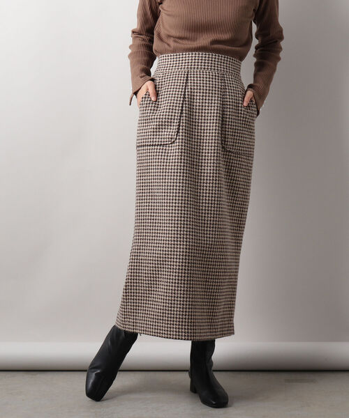 セール】千鳥ツィードセミタイトスカート（スカート）｜fredy emue