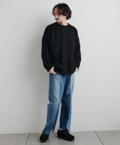 CIAOPANIC TYPY（チャオパニックティピー）の「【ZOZOTOWN限定】【ユニセックス】モヘアライクジャガードクルーネックニット（ニット/セーター・メンズ・ブラック/ネイビー/オレンジ/グリーン/アイボリー/サンドベージュ・MEDIUM/LARGE）」の19枚目の写真