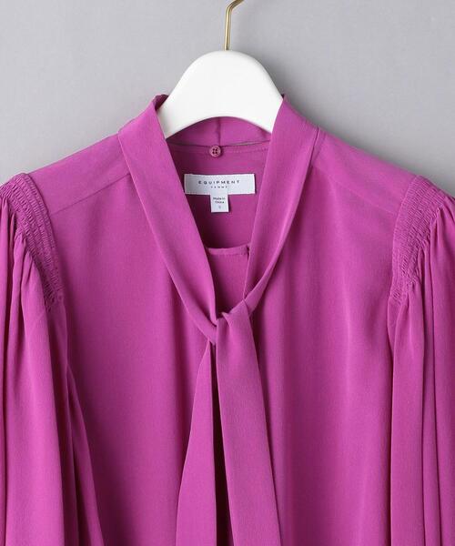 EQUIPMENT(エキップモン)の「<EQUIPMENT(エキップモン)>ボウタイ ブラウス ■■■(シャツ/ブラウス・レディース・パープル・S)」の3枚目の写真