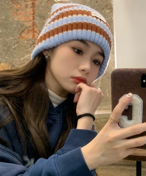 MANGROVE（マングローブ）の「ストライプニットビーニー（ニット