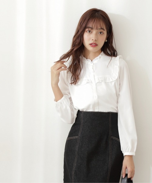 PROPORTION BODY DRESSING（プロポーションボディドレッシング）の「フリルブラウス / 1212110100（シャツ/ブラウス・レディース・オフホワイト/グレー/ホワイト・SMALL/MEDIUM）」の4枚目の写真