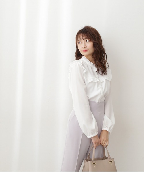 PROPORTION BODY DRESSING（プロポーションボディドレッシング）の「フリルブラウス / 1212110100（シャツ/ブラウス・レディース・オフホワイト/グレー/ホワイト・SMALL/MEDIUM）」の5枚目の写真