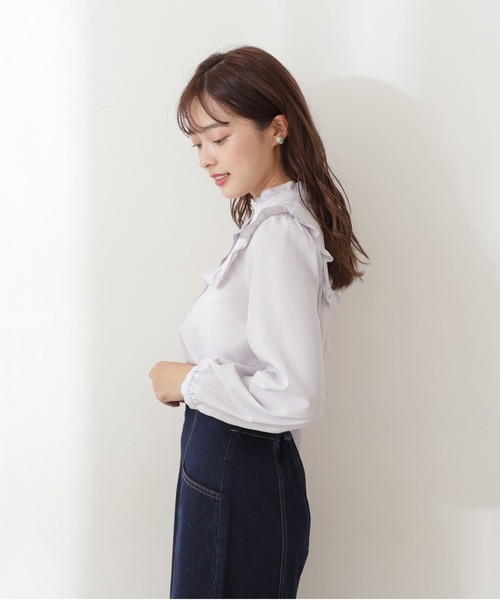 PROPORTION BODY DRESSING（プロポーションボディドレッシング）の「フリルブラウス / 1212110100（シャツ/ブラウス・レディース・オフホワイト/グレー/ホワイト・SMALL/MEDIUM）」の11枚目の写真