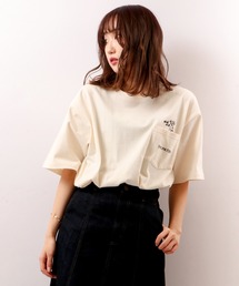 POWER TO THE PEOPLE アニマルポケット刺繍Tシャツ