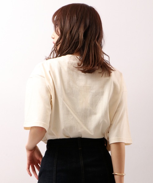 POWER TO THE PEOPLE（パワートゥーザピープル）の「POWER TO THE PEOPLE アニマルポケット刺繍Tシャツ（Tシャツ/カットソー・メンズ・グレイッシュブルー/オフホワイト/パープル/チャコールグレー・LL/M/L）」の9枚目の写真