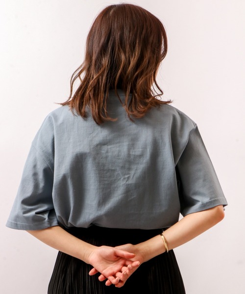 POWER TO THE PEOPLE（パワートゥーザピープル）の「POWER TO THE PEOPLE アニマルポケット刺繍Tシャツ（Tシャツ/カットソー・メンズ・グレイッシュブルー/オフホワイト/パープル/チャコールグレー・LL/M/L）」の15枚目の写真