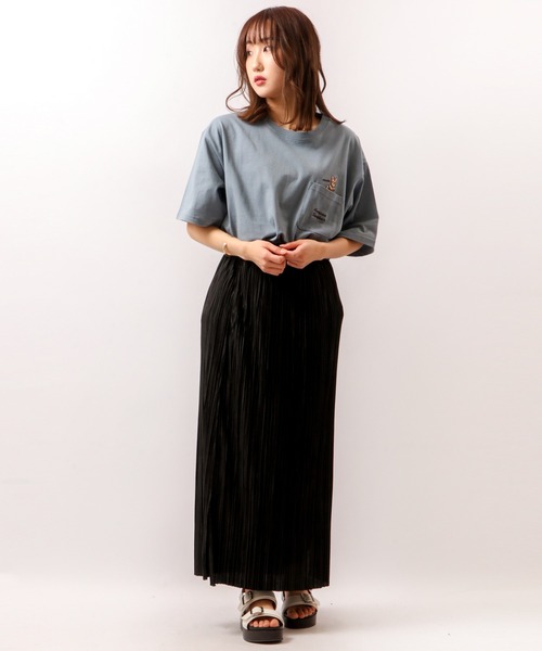 POWER TO THE PEOPLE（パワートゥーザピープル）の「POWER TO THE PEOPLE アニマルポケット刺繍Tシャツ（Tシャツ/カットソー・メンズ・グレイッシュブルー/オフホワイト/パープル/チャコールグレー・LL/M/L）」の17枚目の写真