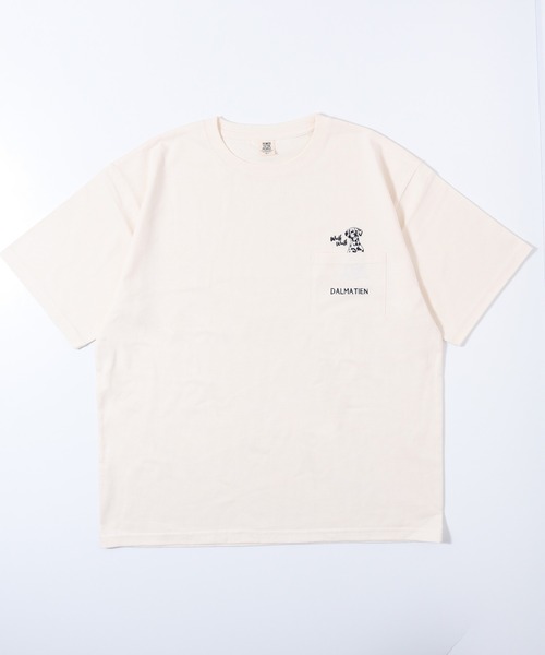 POWER TO THE PEOPLE（パワートゥーザピープル）の「POWER TO THE PEOPLE アニマルポケット刺繍Tシャツ（Tシャツ/カットソー・メンズ・グレイッシュブルー/オフホワイト/パープル/チャコールグレー・LL/M/L）」の5枚目の写真