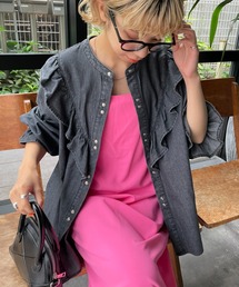 CIAOPANIC | バンドカラーデニムフリルブラウス/WEB限定商品(シャツ/ブラウス)