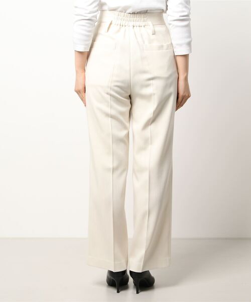 PUBLIC TOKYO（パブリックトウキョウ）の「ダブルニーワイドストレートパンツ（スラックス・レディース・グリーン/アイボリー・FREE）」の22枚目の写真